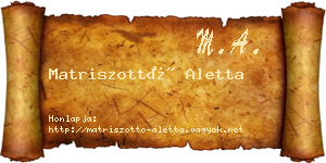 Matriszottó Aletta névjegykártya